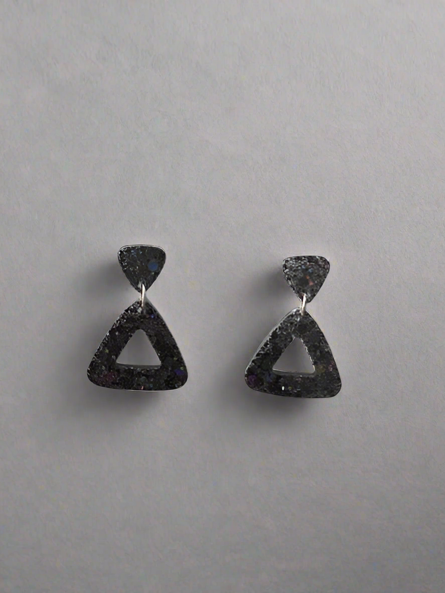 Eco-resin Glitter Dangle earrings - Delta
