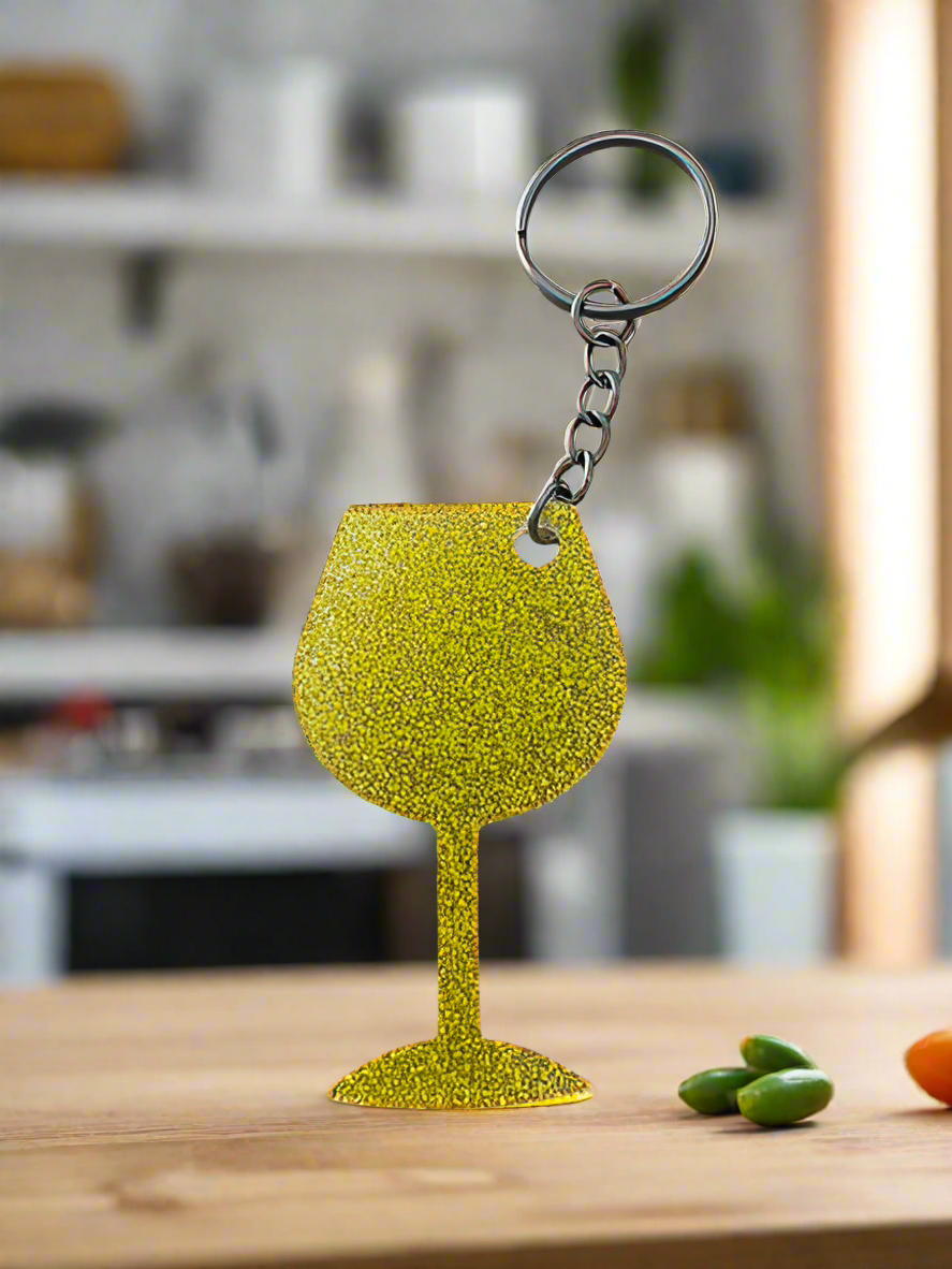 Wine Glass Keyring