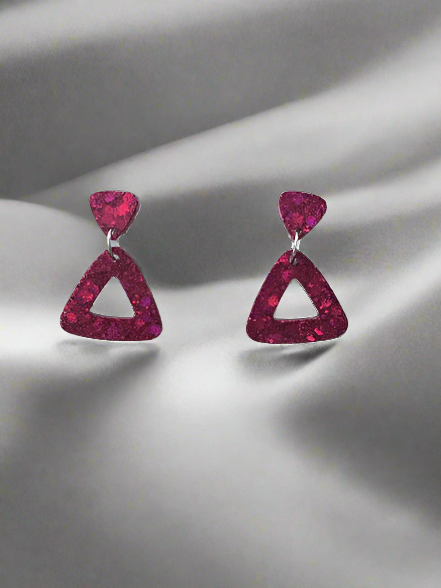 Eco-resin Glitter Dangle earrings - Delta