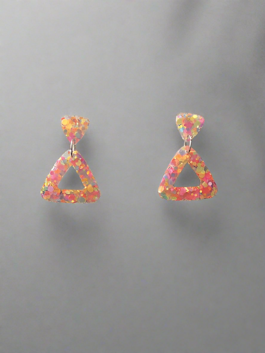 Eco-resin Glitter Dangle earrings - Delta