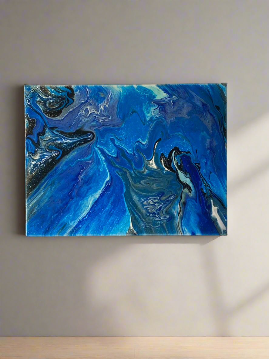 Fluid Art Painting - Blue lagoon