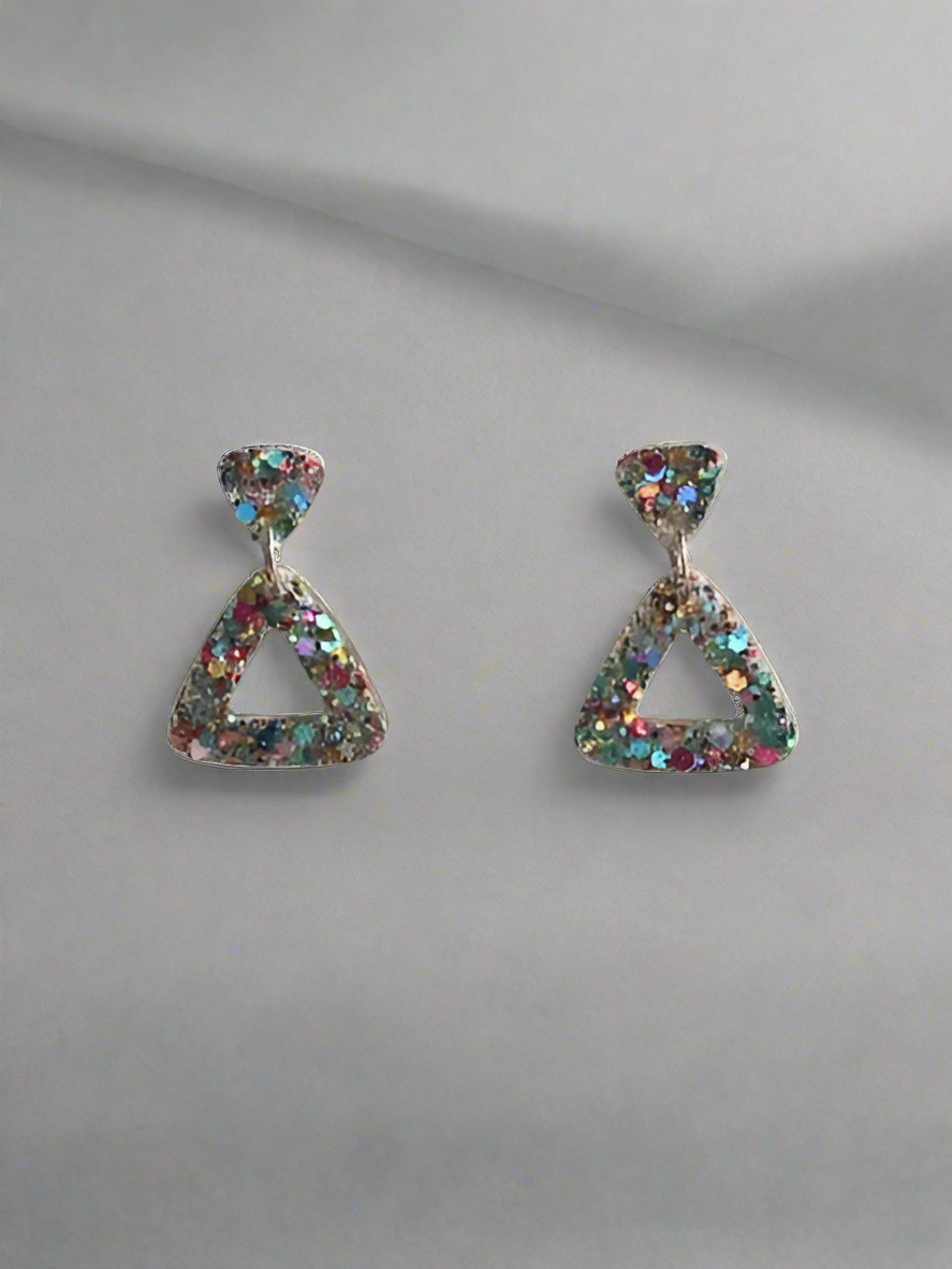 Eco-resin Glitter Dangle earrings - Delta