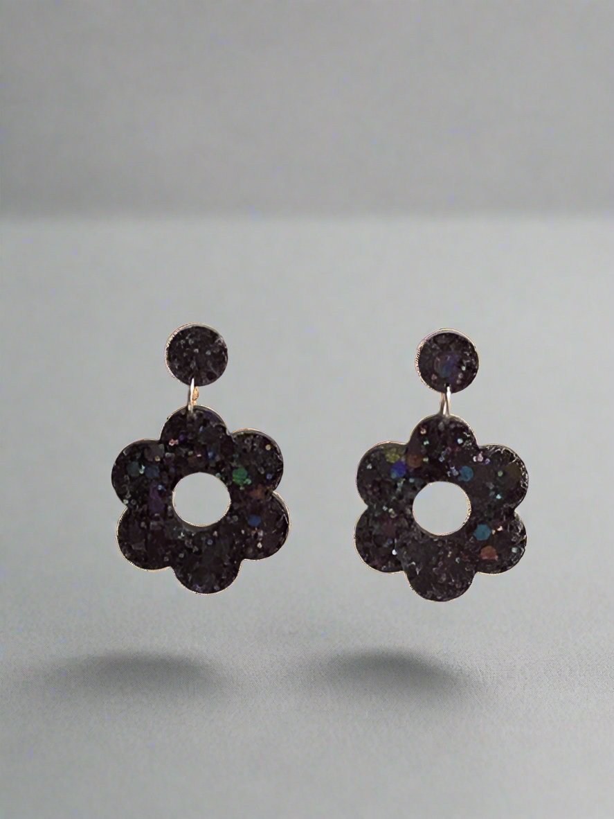 Eco -friendly Resin Glitter Dangle Earrings