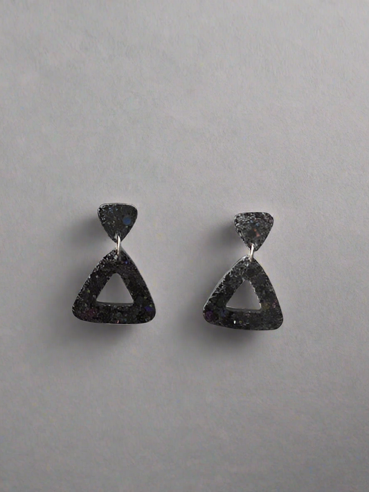 Eco-resin Glitter Dangle earrings - Delta