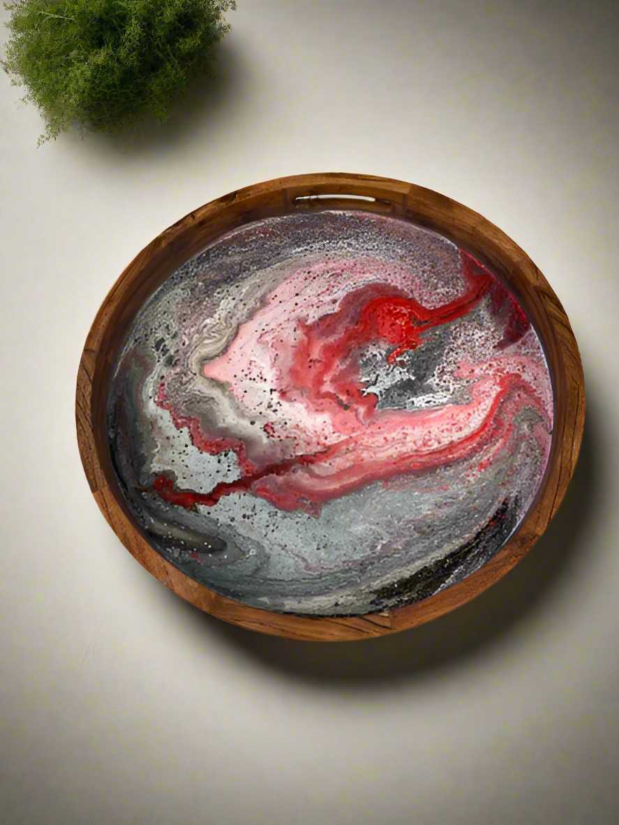 Fluid Art Serving Tray - Mars