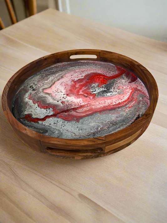 Fluid Art Serving Tray - Mars
