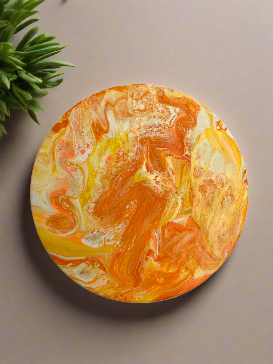 Fluid Art coasters - Sun