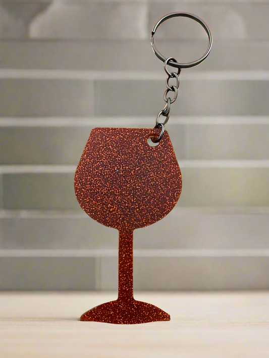 Wine Glass Keyring