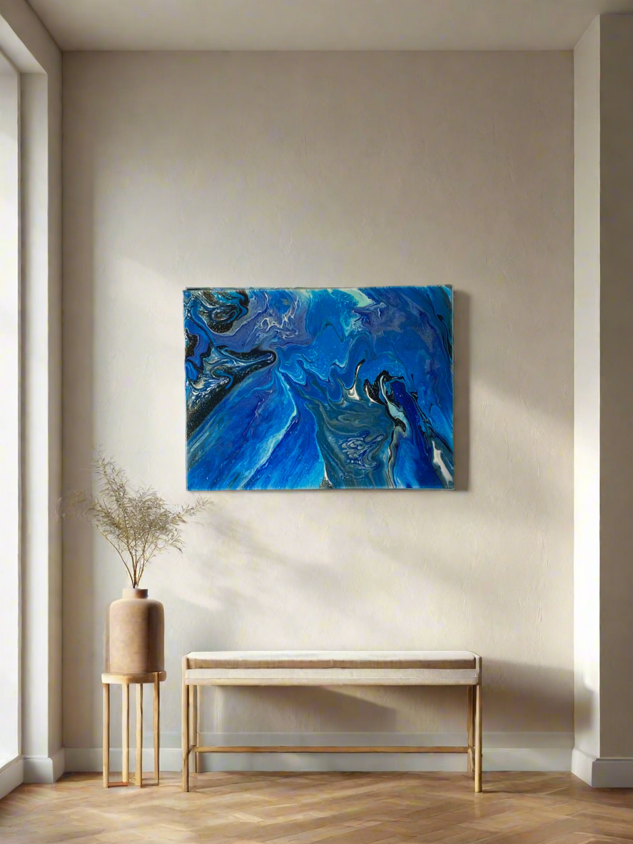 Fluid Art Painting - Blue lagoon