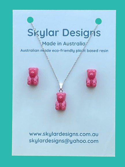 gummy bear jewellery set Pink