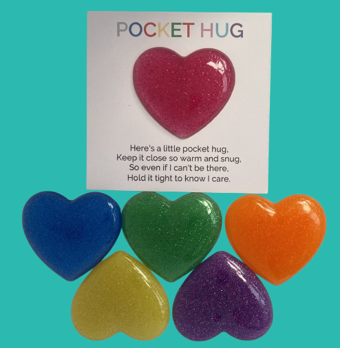 picture of resin hearts in 6 colours