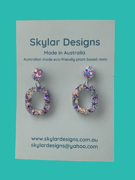 Eco-resin Glitter Dangle earrings - Taylor